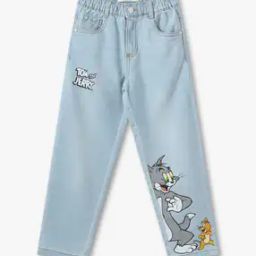 Boys Tom and Jerry Print Relaxed Fit Jeans-image-50