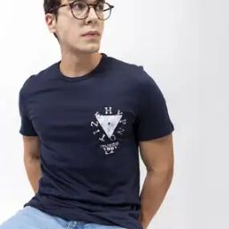 Logo Print Slim Fit Crew-Neck T-Shirt-image-73