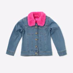 Washed Jacket with Faux Fur Collar-image-8