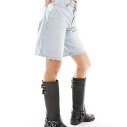 Women Light-Wash Denim Bermuda Shorts-image-94