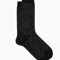 armani exchange Men Logomania Brand-Knit Mid-Calf Length Socks-picture-36