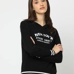 Typographic Print Hooded Pullover-image-91