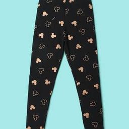 Mickey Mouse Print Leggings with Elasticated Waist-21