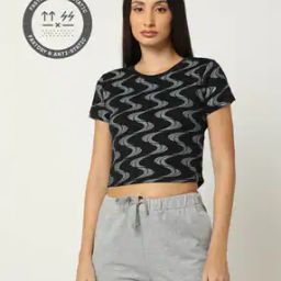 Women Printed Snug Fit Round-Neck T-Shirt-image-39
