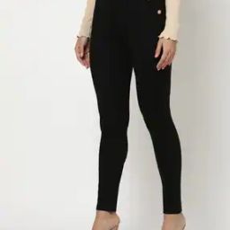 Women Button-Detailed Mid-Rise Leggings-image-1