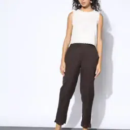 Women Relaxed Fit Flat-Front Pants-image-78