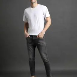 Men Artie Mid-Wash Slim Fit Cropped Jeans-image-36