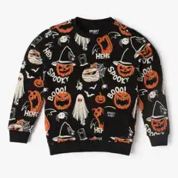 Boys Halloween Print Crew-Neck Sweatshirt-image-73