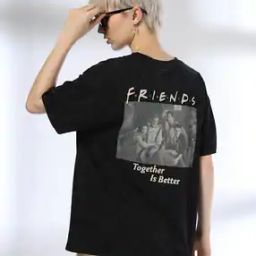 Women Typographic Print Oversized Round-Neck T-Shirt-image-71