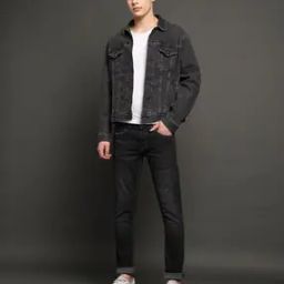 Men Lightly Washed Slim Fit Jeans-image-91