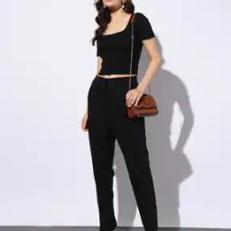 Women Pintuck High-Rise Slim Fit Trousers-image-46