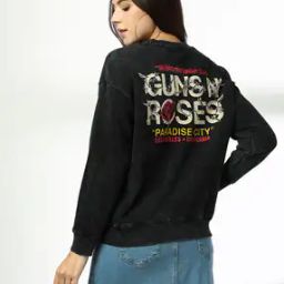 Women Typographic Print Boxy Fit Sweatshirt-image-84