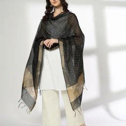avaasa mix n' match Women Micro Print Dupatta with Tassels image 1