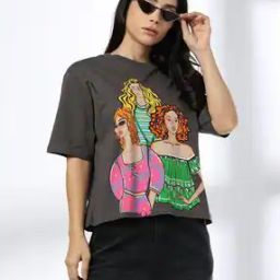 Women Graphic Print Boxy Fit Cotton Round-Neck T-Shirt-picture-40