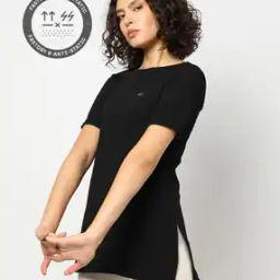 Women Slim Fit Boat-Neck Fitness T-Shirt-picture-30