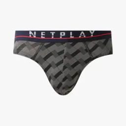 Checked Brief with Brand Print Waist-image-48