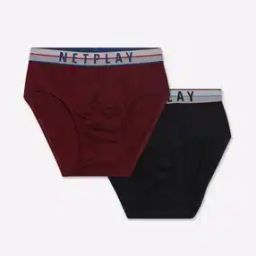 Pack of 2 Briefs with Logo Print Waistband-image-58