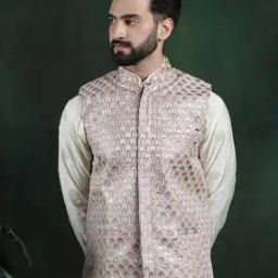 Embroidered Regular Fit Nehru Jacket-image-24