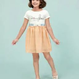 Girls Graphic Print Fit & Flare Dress-image-78