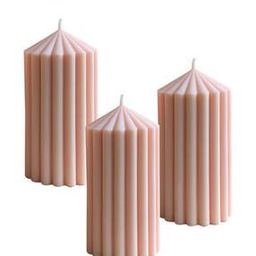 Set of 3 Scented Ribbed Pillar Candles-picture-21