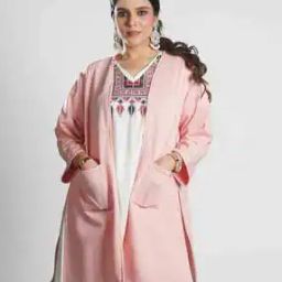Women Front-Open Shrug with Patch Pockets-9