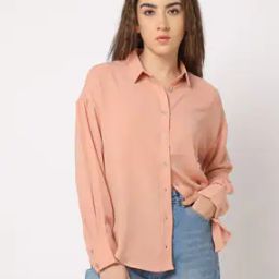 Boxy Fit Shirt with Spread Collar-image-92