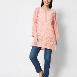 Women Embroidered Round-Neck Straight Tunic-image-82