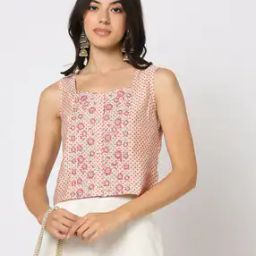 Women Floral Embroidered Relaxed Fit Top-image-4