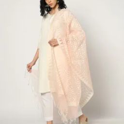 Women Floral Print Dupatta with Tassels-picture-51