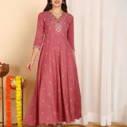 Women Yoke Embroidered Flared Kurta-picture-9