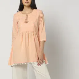 Women Embroidered A-Line Kurti-image-105
