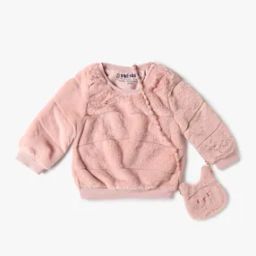 Girls Regular Fit Fur Round-Neck Sweatshirt with Sling Bag-image-12
