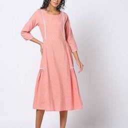 Women Swiss Dot A-Line Dress-17