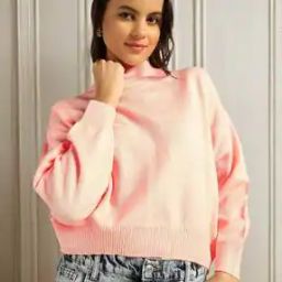 Women Ribbed Mock-Neck Pullover-image-41