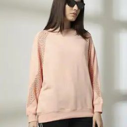 Women Regular Fit Sweatshirt with Lace Detail-image-35