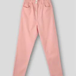 Girls Straight Fit Paper Bag Waist Jeans-image-70