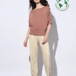 Cotton Blended Dolman Sleeve Flatknit Top-image-59