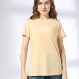 Women Typographic Print Regular Fit Round-Neck T-Shirt-image-102