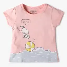 Girls Tg Snoopy Print Regular Fit Round-Neck T-Shirt-picture-4
