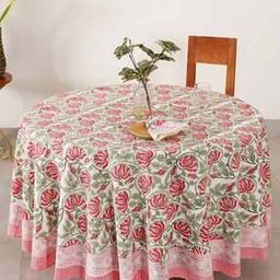 Floral Print 6-Seater Table Cover with Napkins-image-18