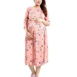 Floral Print Fit & Flare Dress with Tie-Up-image-98