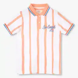 Boys Striped Regular Fit Polo T-Shirt-image-82