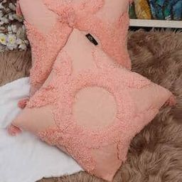 Set of 2 Cotton Cushion Covers with Tassels 16" x 16"-picture-20