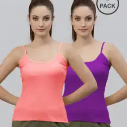 Pack of 2 Sleeveless Camisole with Adjustable Straps-image-6