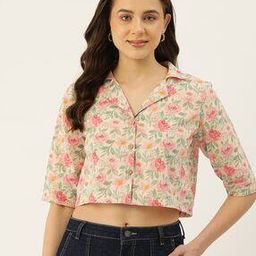 Women Tailored Fit Floral Print Crop Top-image-67