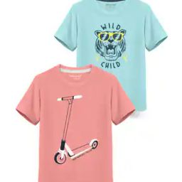 Pack of 2 Typographic Print Crew-Neck T-Shirts-picture-3