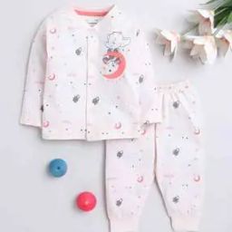 Graphic Print Cotton Jabla & Pyjamas Set-45