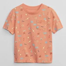 Boys Printed Relaxed Fit T-Shirt with Patch Pocket-image-62