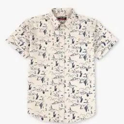 Printed Shirt with Spread Collar-picture-34