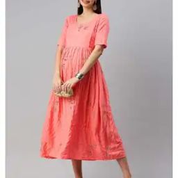 Women Embroidery Fit and Flare Dress-image-32